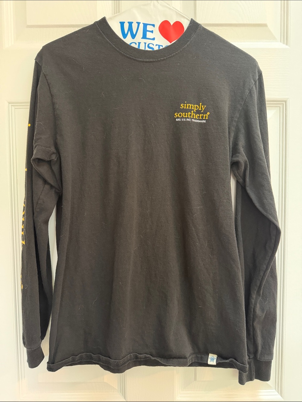 Simply Southern Black Long Sleeve Tee with Yellow Logo